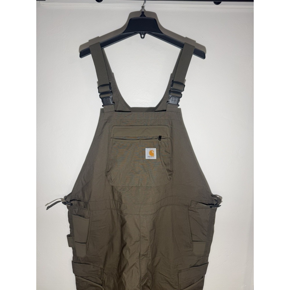 NWT Carhartt Mens Steel Rugged Flex Bib Overalls 44x32 Knee Pad double front
